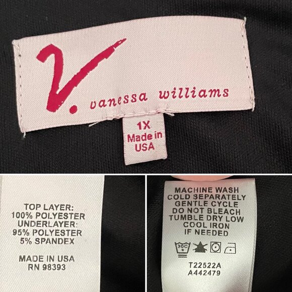 V by Vanessa Williams Asymmetrical Womens Flutter Blouse Sz 1X Floral - Picture 8 of 11